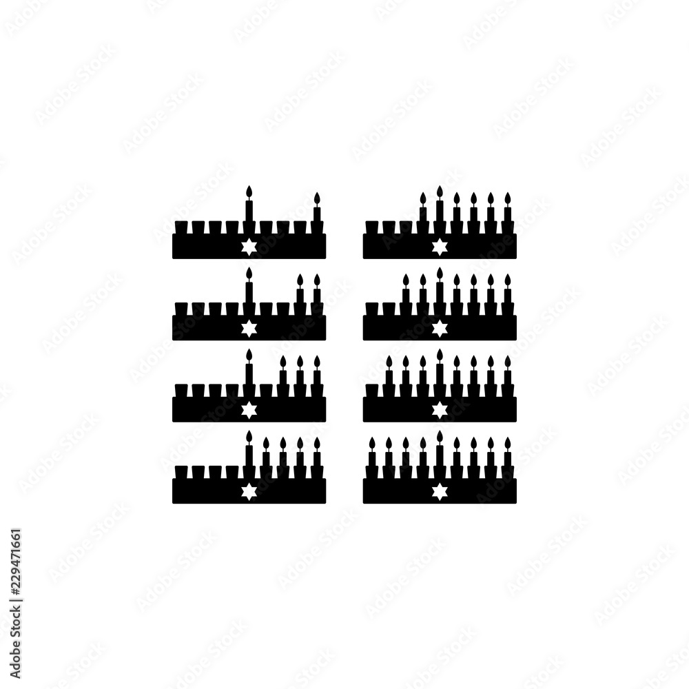 Poster the eight days of hanukah icon. element of hanukkah icon for mobile concept and web apps. detailed t