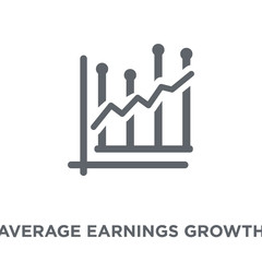 Average earnings growth icon from Average earnings growth collection.