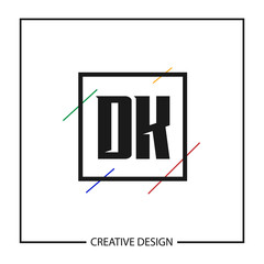 Initial Letter DK Logo Template Design