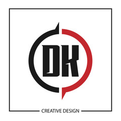 Initial Letter DK Logo Template Design