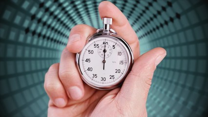Close-up Stopwatch in Human Hand, Timer