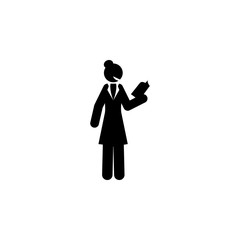 businesswoman, book icon. Element of businesswoman icon. Premium quality graphic design icon. Signs and symbols collection icon for websites, web design, mobile app