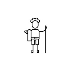 Hiker, boy icon. Element of people in travel line icon. Thin line icon for website design and development, app development. Premium icon