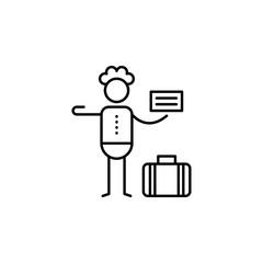 Hitchhiker icon. Element of people in travel line icon. Thin line icon for website design and development, app development. Premium icon