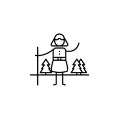 Journey, Hiker icon. Element of people in travel line icon. Thin line icon for website design and development, app development. Premium icon