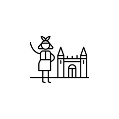 Tourism, traveller icon. Element of people in travel line icon. Thin line icon for website design and development, app development. Premium icon