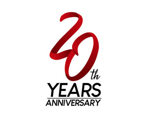 Fototapeta premium 20 anniversary logo vector red ribbon