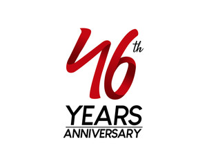46 anniversary logo vector red ribbon