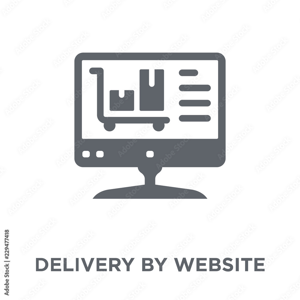 Poster delivery by website icon from delivery and logistic collection.