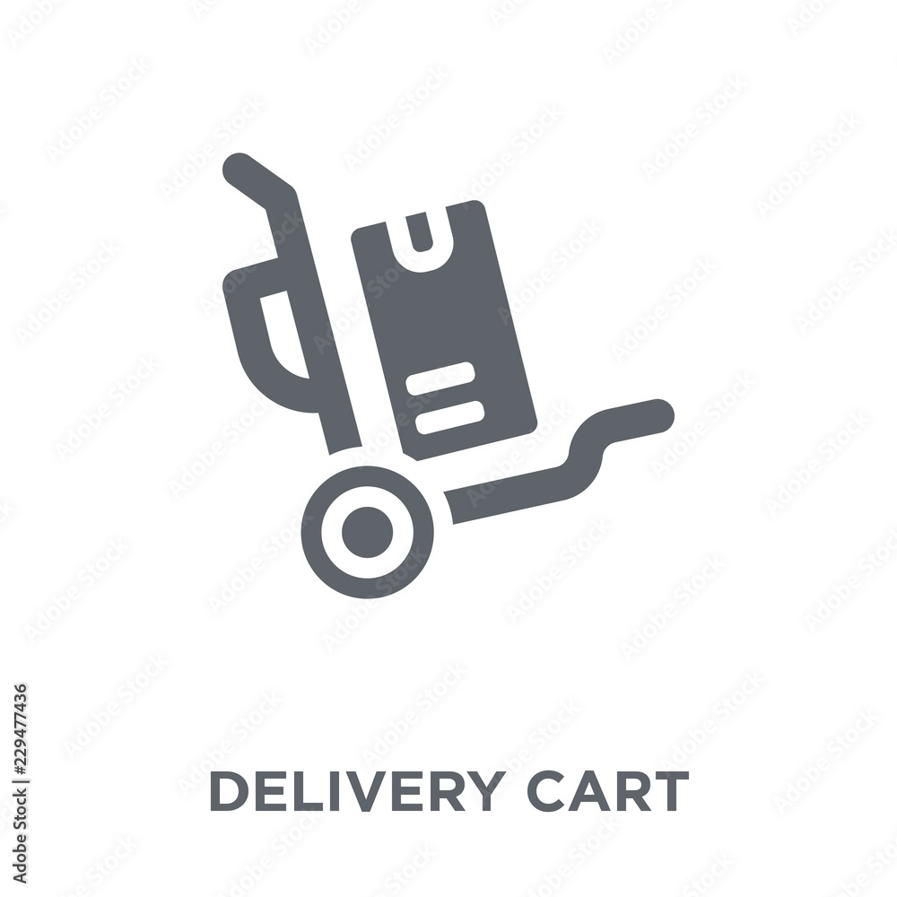 Poster delivery cart icon from delivery and logistic collection.