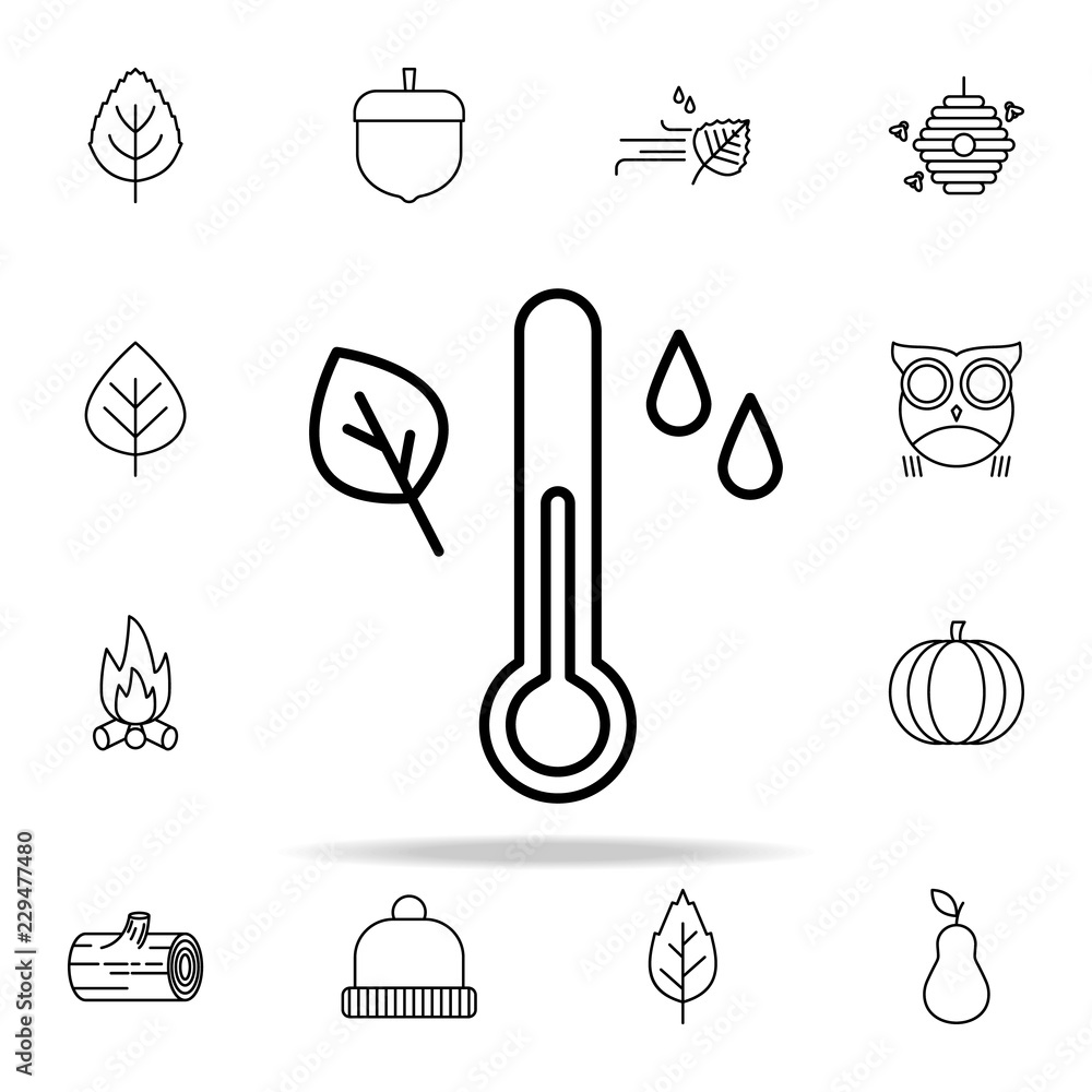 Poster lowering temperature icon. autumn icons universal set for web and mobile