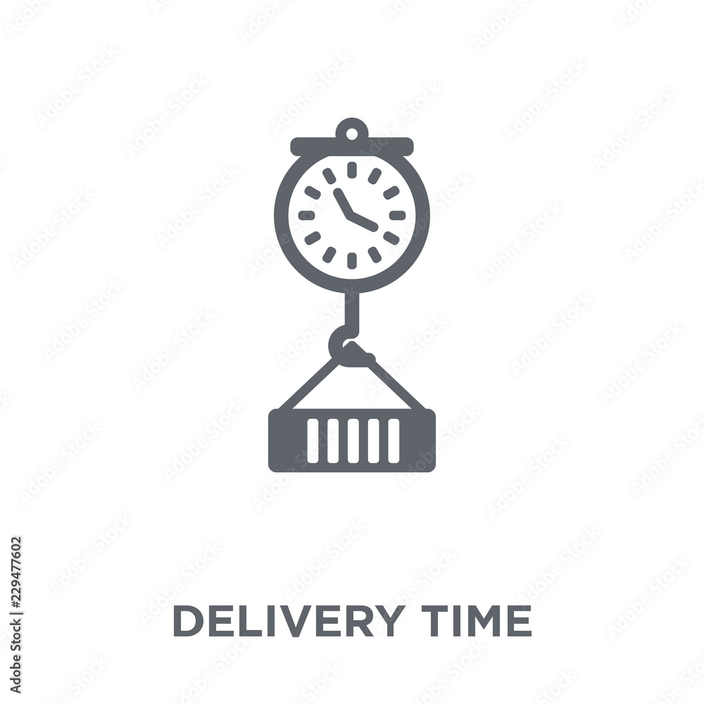 Poster delivery time icon from delivery and logistic collection.