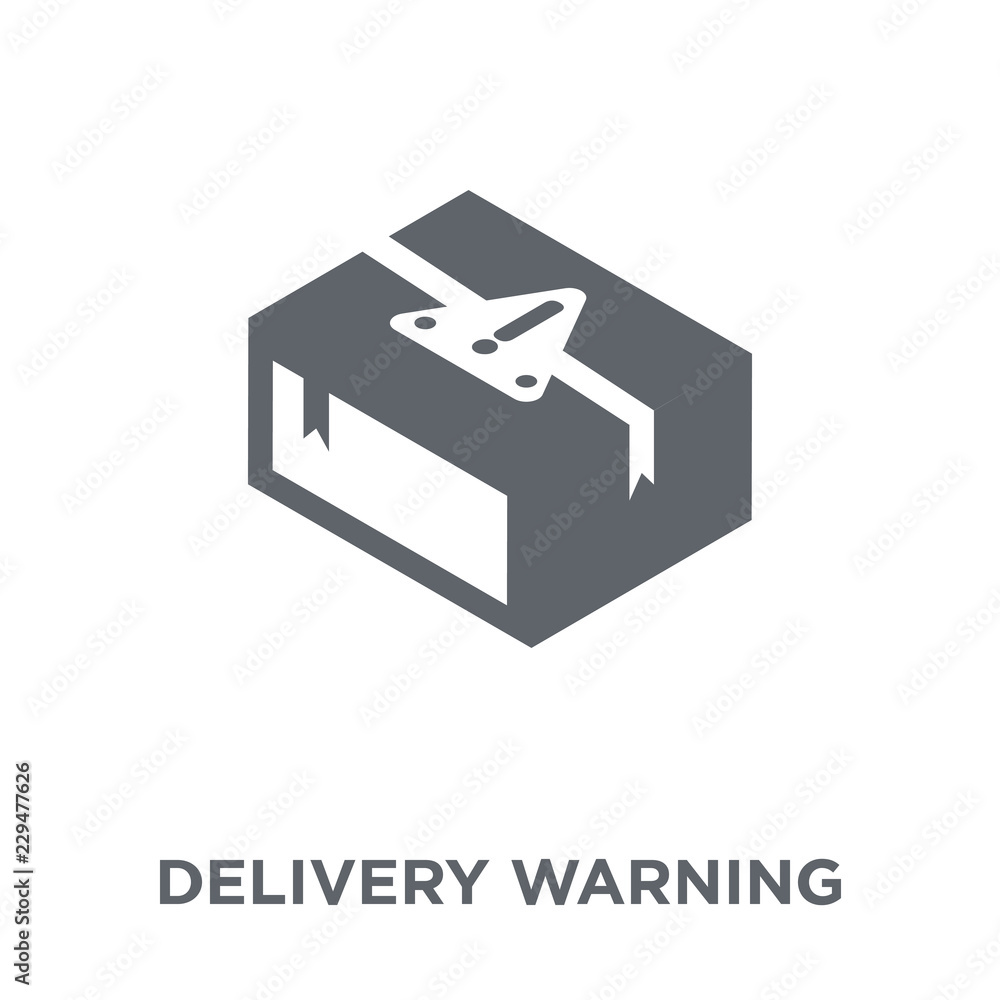 Poster delivery warning icon from delivery and logistic collection.