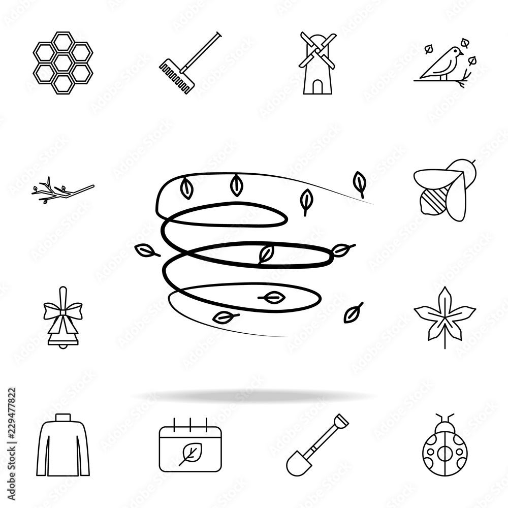 Poster wind icon. autumn icons universal set for web and mobile