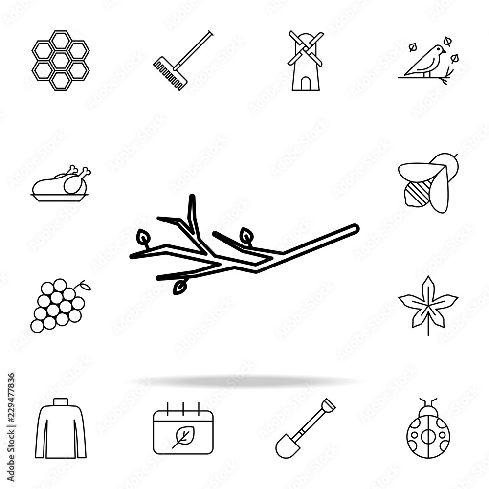 Poster branch icon. autumn icons universal set for web and mobile