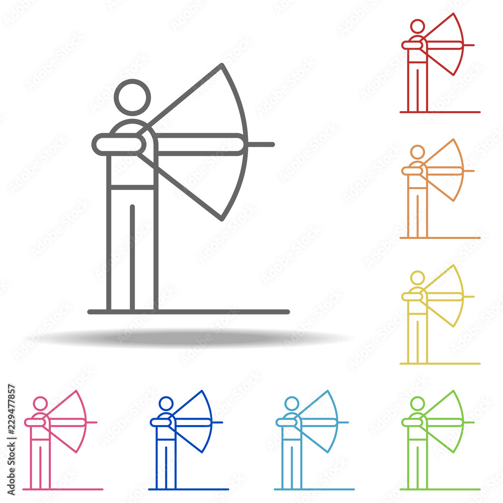 Poster aim archery icon. elements of conceptual figures in multi color style icons. simple icon for website
