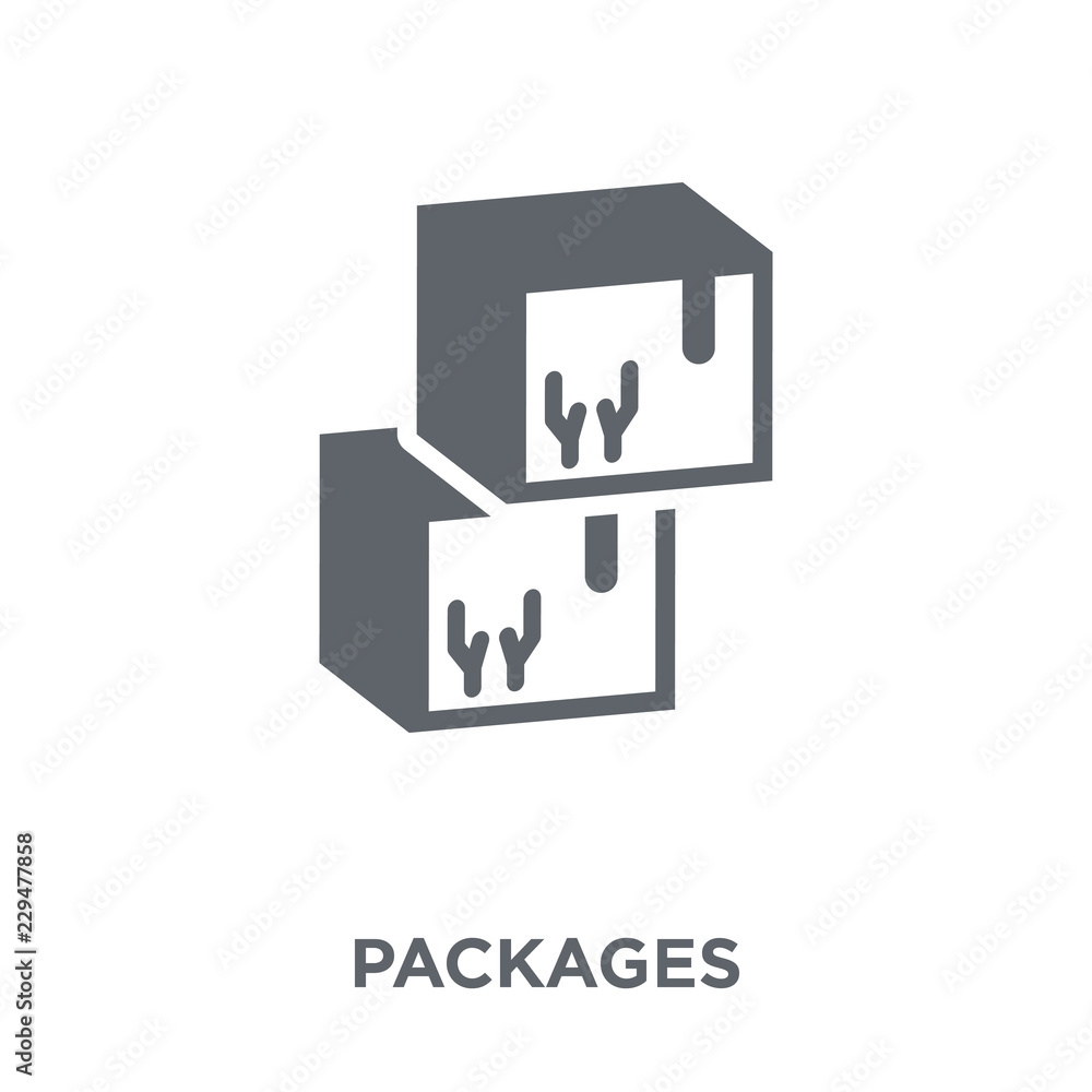 Poster packages icon from delivery and logistic collection.