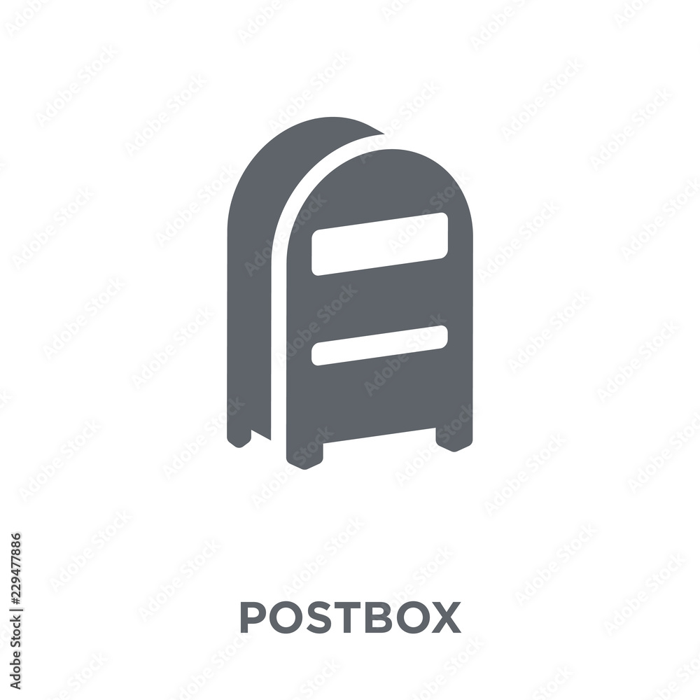 Poster postbox icon from delivery and logistic collection.
