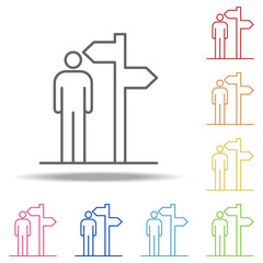 arrow choice icon. Elements of conceptual figures in multi color style icons. Simple icon for websites, web design, mobile app, info graphics