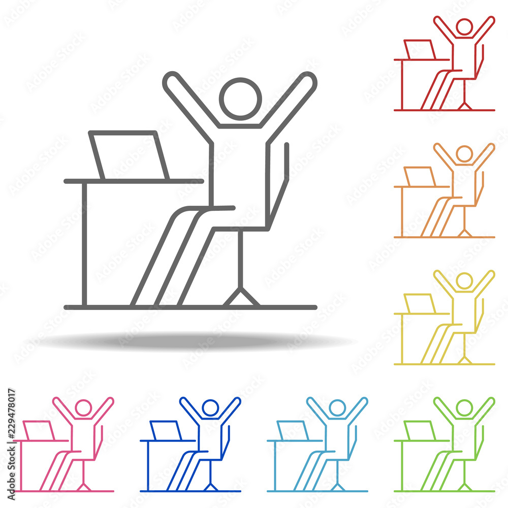 Poster businessman icon. elements of conceptual figures in multi color style icons. simple icon for website