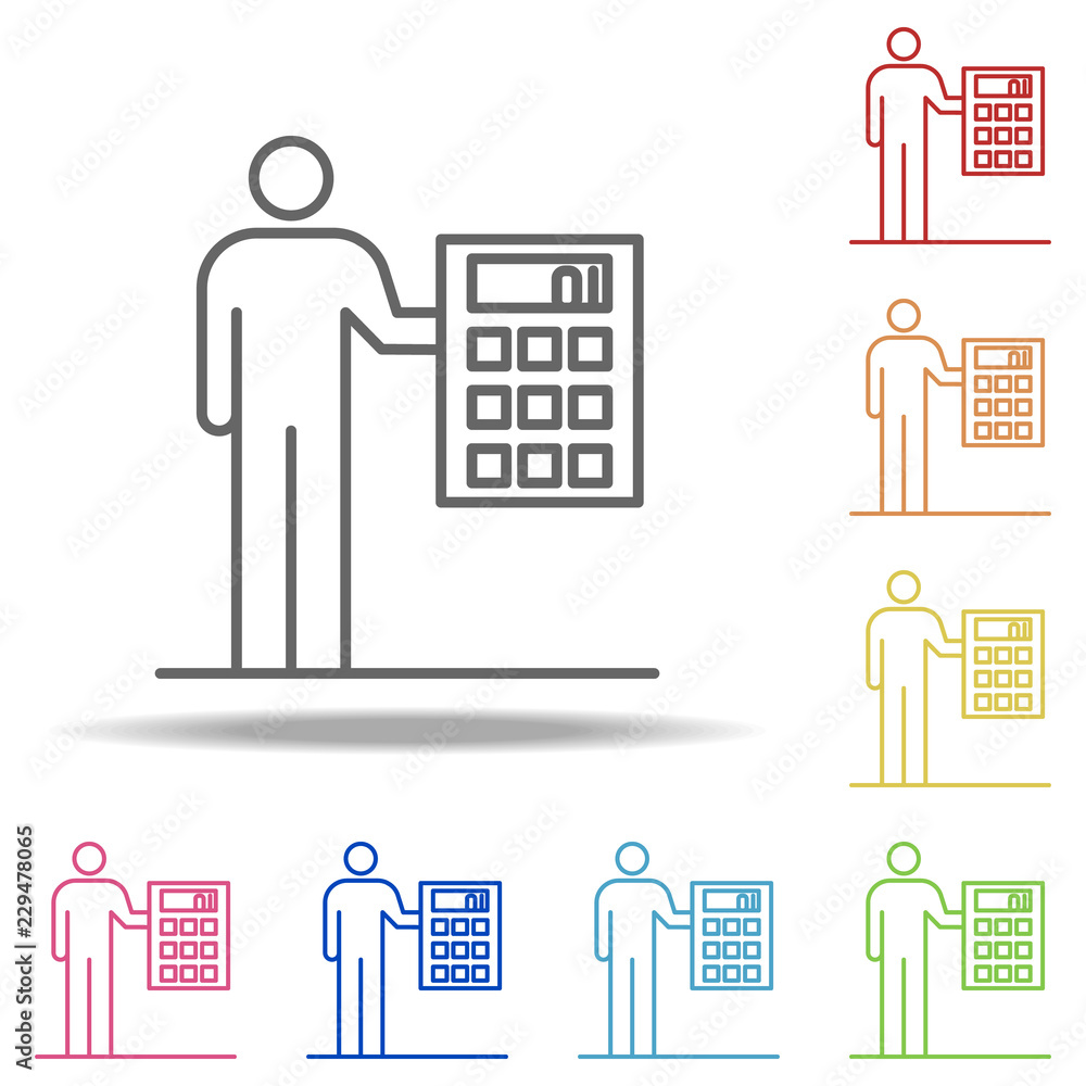 Poster businessman icon. elements of conceptual figures in multi color style icons. simple icon for website