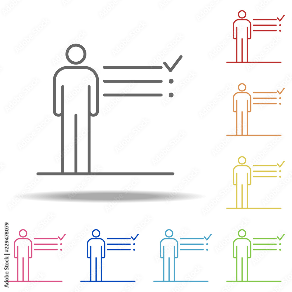 Poster businessman icon. elements of conceptual figures in multi color style icons. simple icon for website