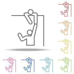 helping hand teamwork icon. Elements of conceptual figures in multi color style icons. Simple icon for websites, web design, mobile app, info graphics