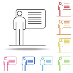 professional presenting report icon. Elements of conceptual figures in multi color style icons. Simple icon for websites, web design, mobile app, info graphics