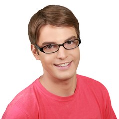 Fototapeta premium Young Man with Glasses - Isolated