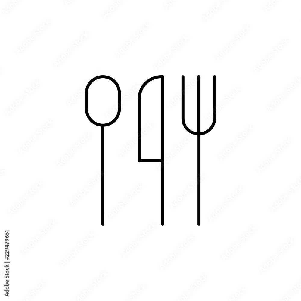 Poster cutlery icon. element of simple web icon. thin line icon for website design and development, app dev