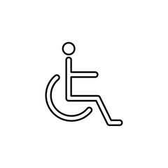disabled sign icon. Element of simple web icon. Thin line icon for website design and development, app development. Premium icon
