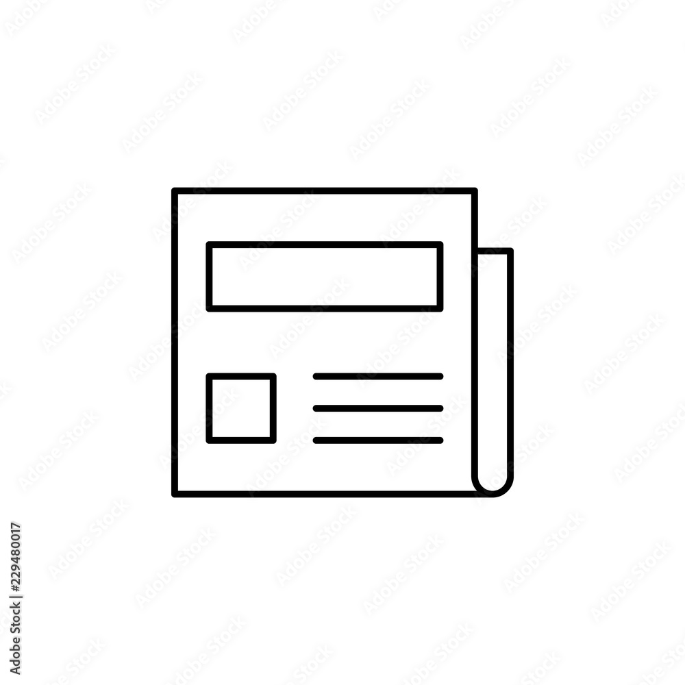 Poster newspaper icon. element of simple web icon. thin line icon for website design and development, app d