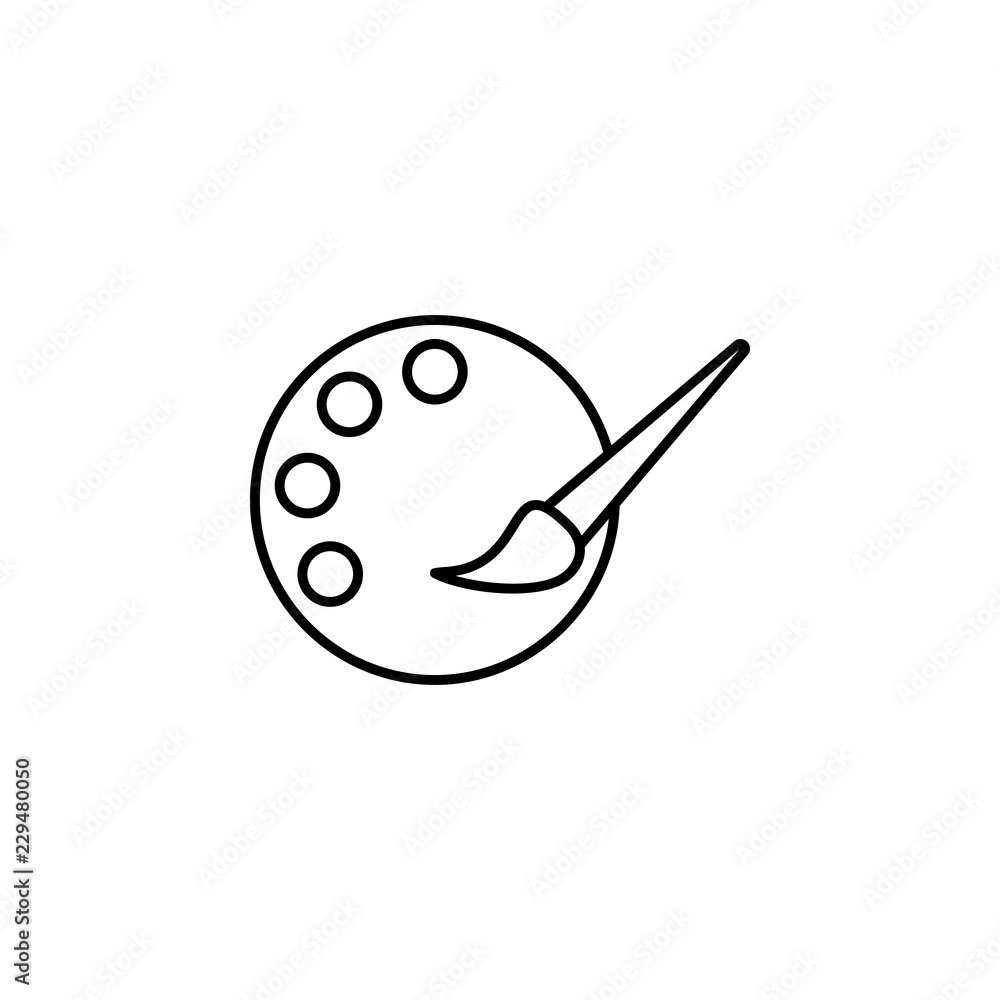 Aufkleber paint brush, palette icon. element of simple web icon. thin line icon for website design and develop
