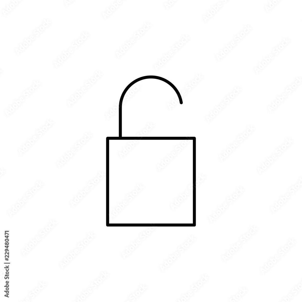 Poster unlock icon. element of simple web icon. thin line icon for website design and development, app deve