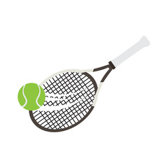 Isolated tennis racket with a ball. Vector illustration design