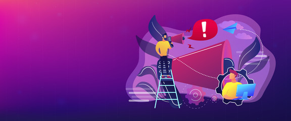 Draw attention concept banner header.