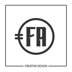 Initial Letter FA Logo Template Design