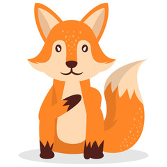 Cute fox character with white background