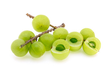 Indian gooseberry isolated on white background