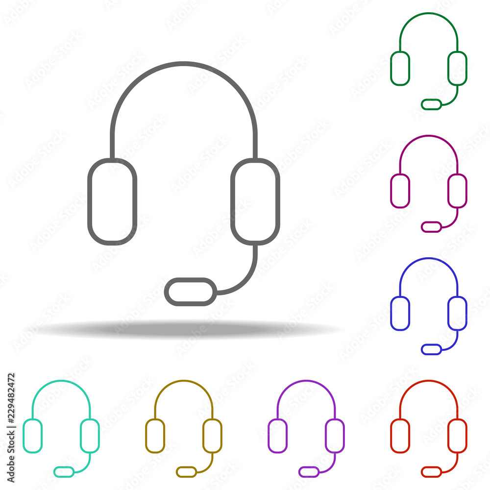 Poster headphones icon. elements of business in multi color style icons. simple icon for websites, web desi