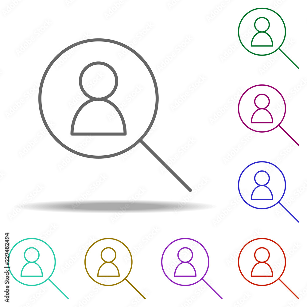 Poster search for employee icon. elements of business in multi color style icons. simple icon for websites,