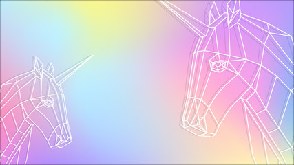 Unicorn Line Pastel Background