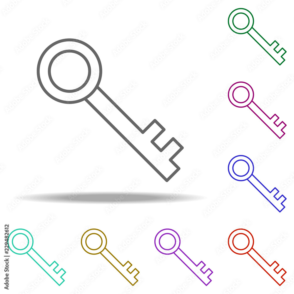 Poster key icon. elements of business in multi color style icons. simple icon for websites, web design, mob