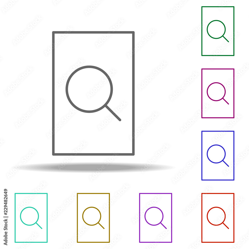 Poster document search icon. elements of business in multi color style icons. simple icon for websites, web