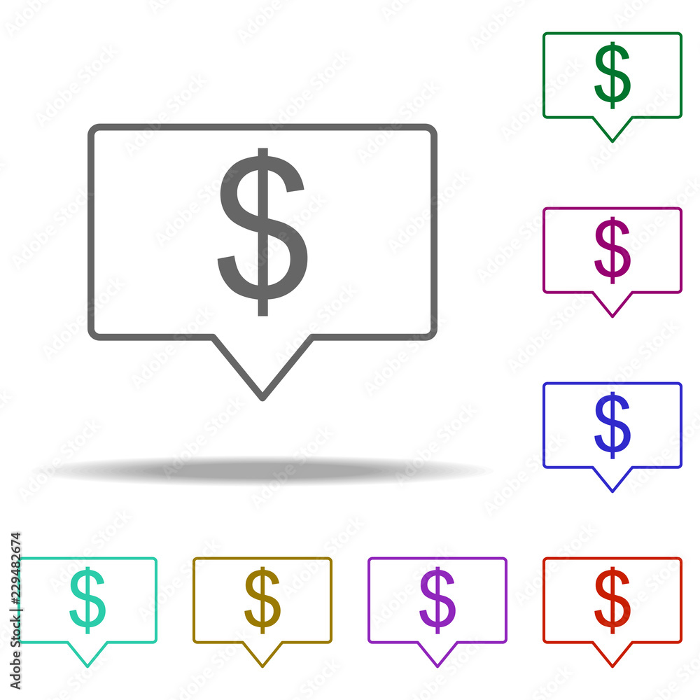 Poster dollar communication icon. elements of business in multi color style icons. simple icon for websites