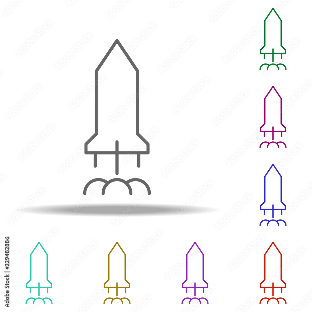 Poster rocket icon. elements of business in multi color style icons. simple icon for websites, web design, 
