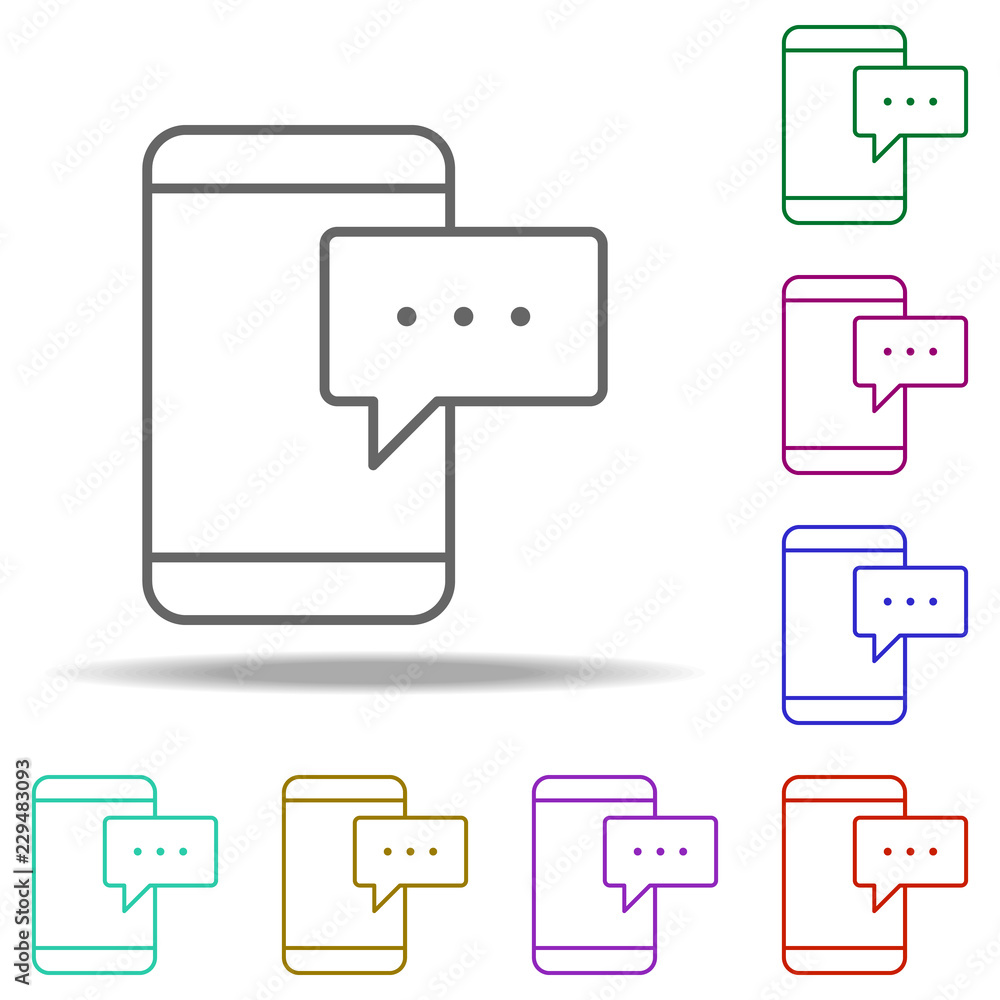 Poster communication mobile phone icon. elements of business in multi color style icons. simple icon for we