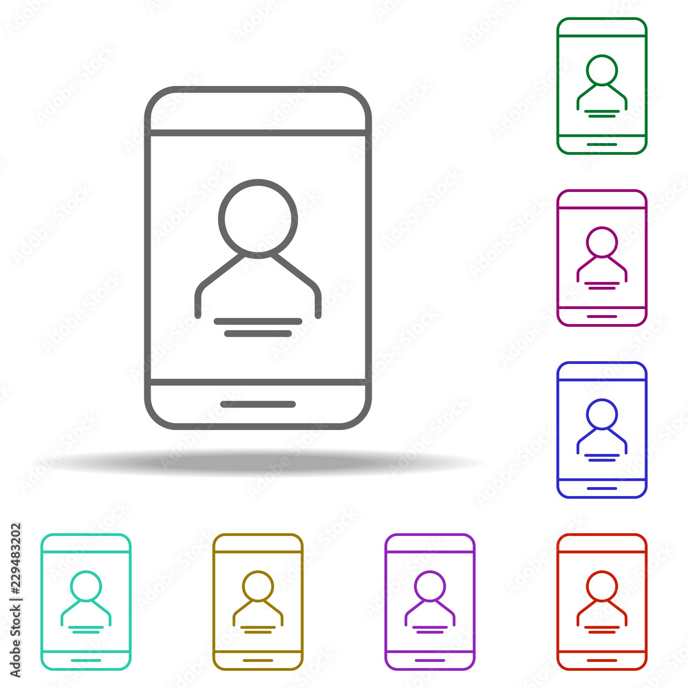 Poster smartphone user icon. elements of business in multi color style icons. simple icon for websites, web