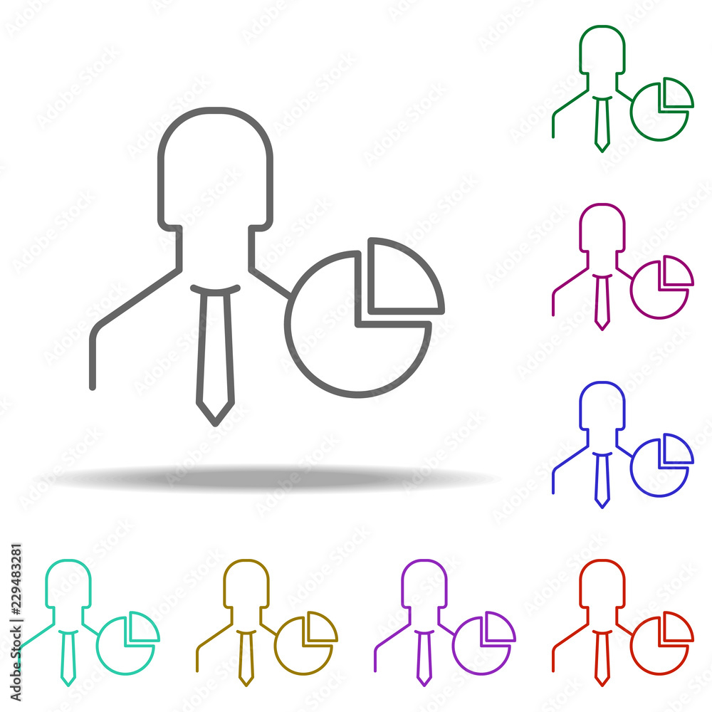 Poster employee statistics icon. elements of business in multi color style icons. simple icon for websites,