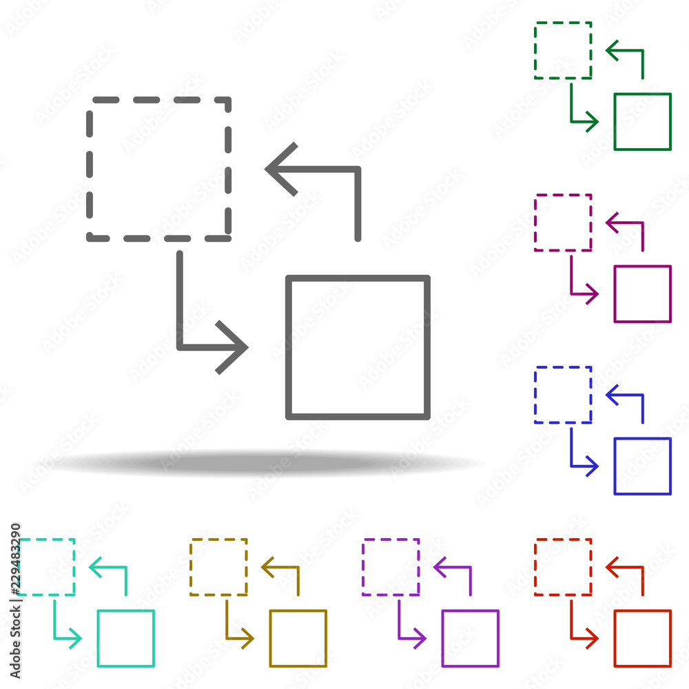 Poster replacement of work icon. elements of business in multi color style icons. simple icon for websites,